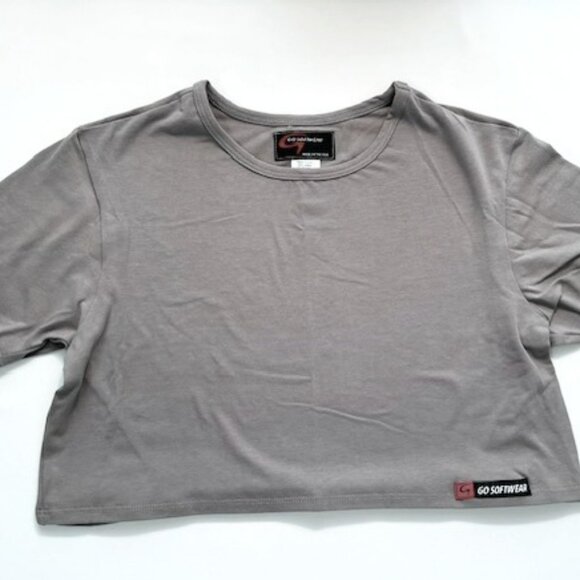 Go Softwear Size Medium Pacific Half Tee /Crop Top - Silver Grey - Picture 1 of 11